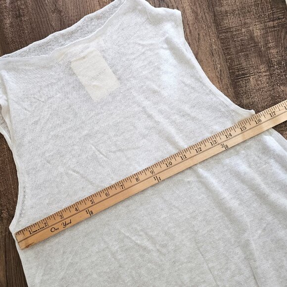 NWT!! Inhabit 100% Linen Asymmetrical Sleeveless Tunic Top Coverup S White - Picture 7 of 9
